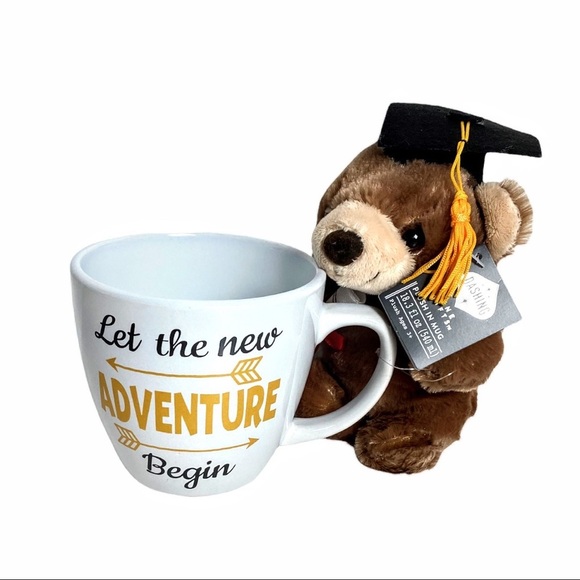 NWT Small Plush Graduation Bear In Inspirational Mug With Gift Bag - Picture 9 of 11